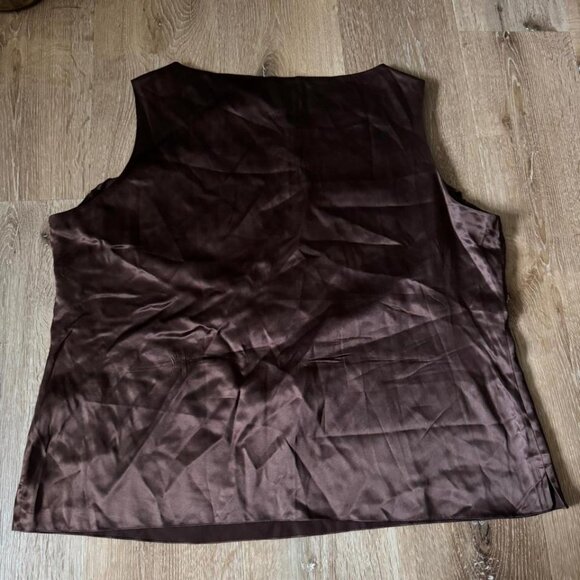 Nordstrom Intimates Brown 100% Silk Blouse Top Size 1X - Picture 3 of 4